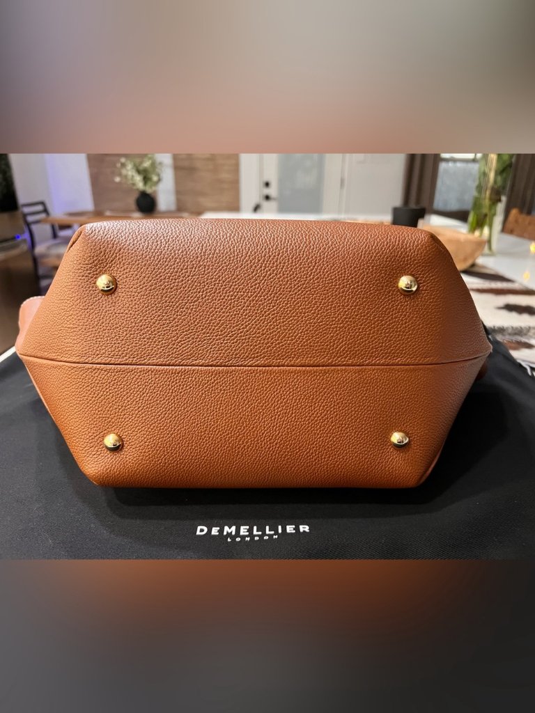 Demellier London Cognac Leather Wing Satchel Midi Tote — image 6 of 7